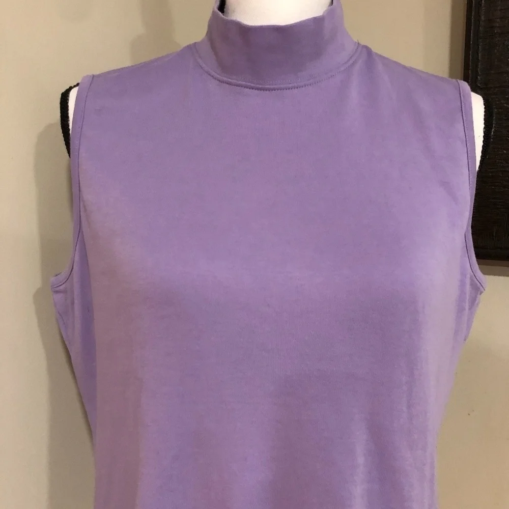 *APPLESEED'S* Petite Purple Sleeveless Turtle Neck Size LP